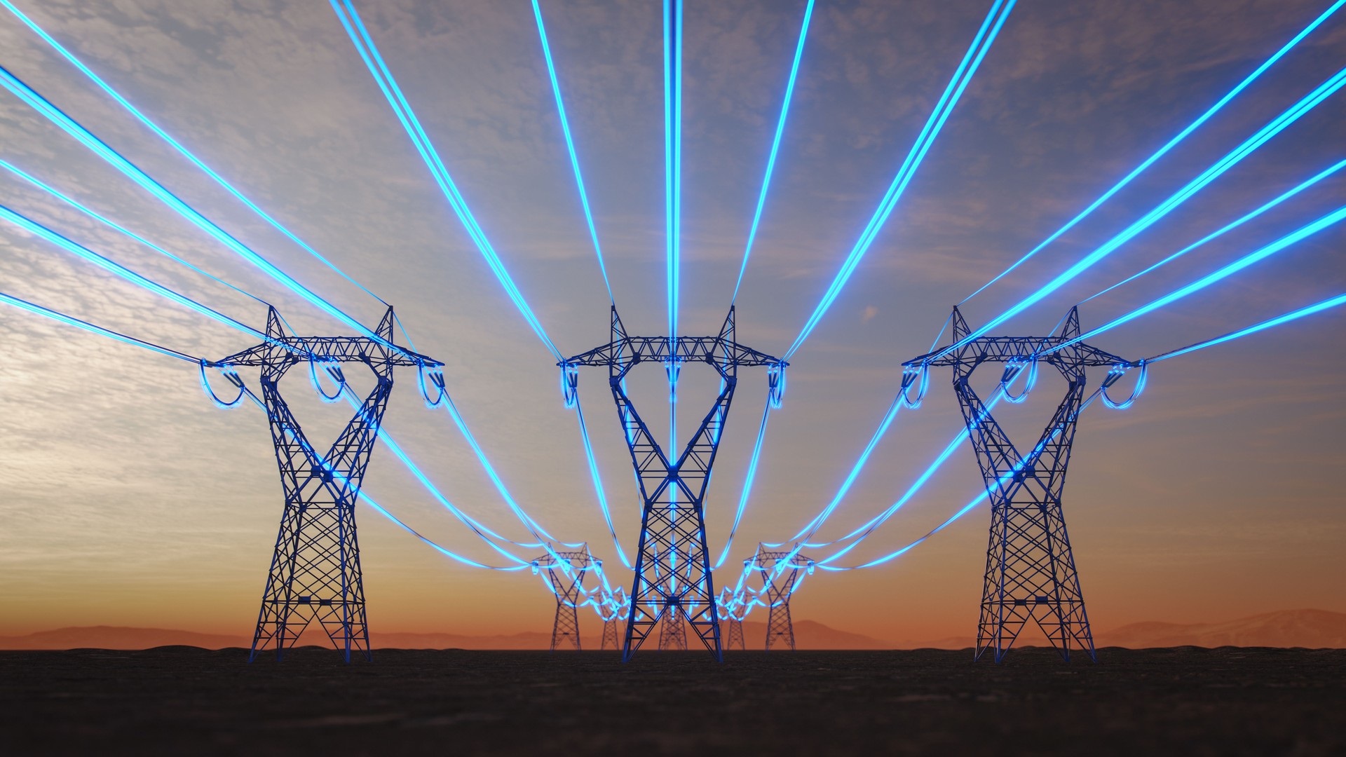 High-Voltage Power Lines Illustrating AI-Driven Surge in Electricity Demand